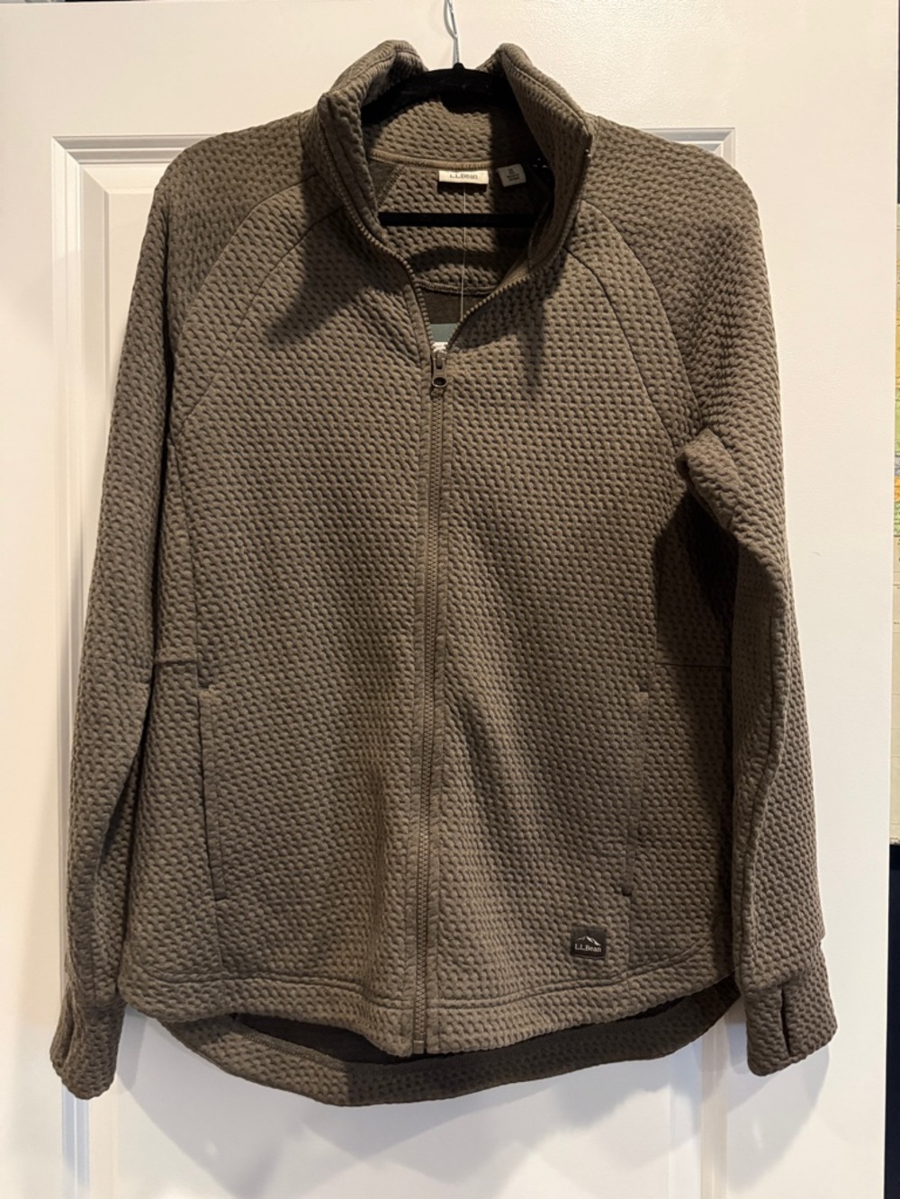 L.L.Bean Receipt Showing Dark Cinder Ridgeknit Full-Zip Jacket